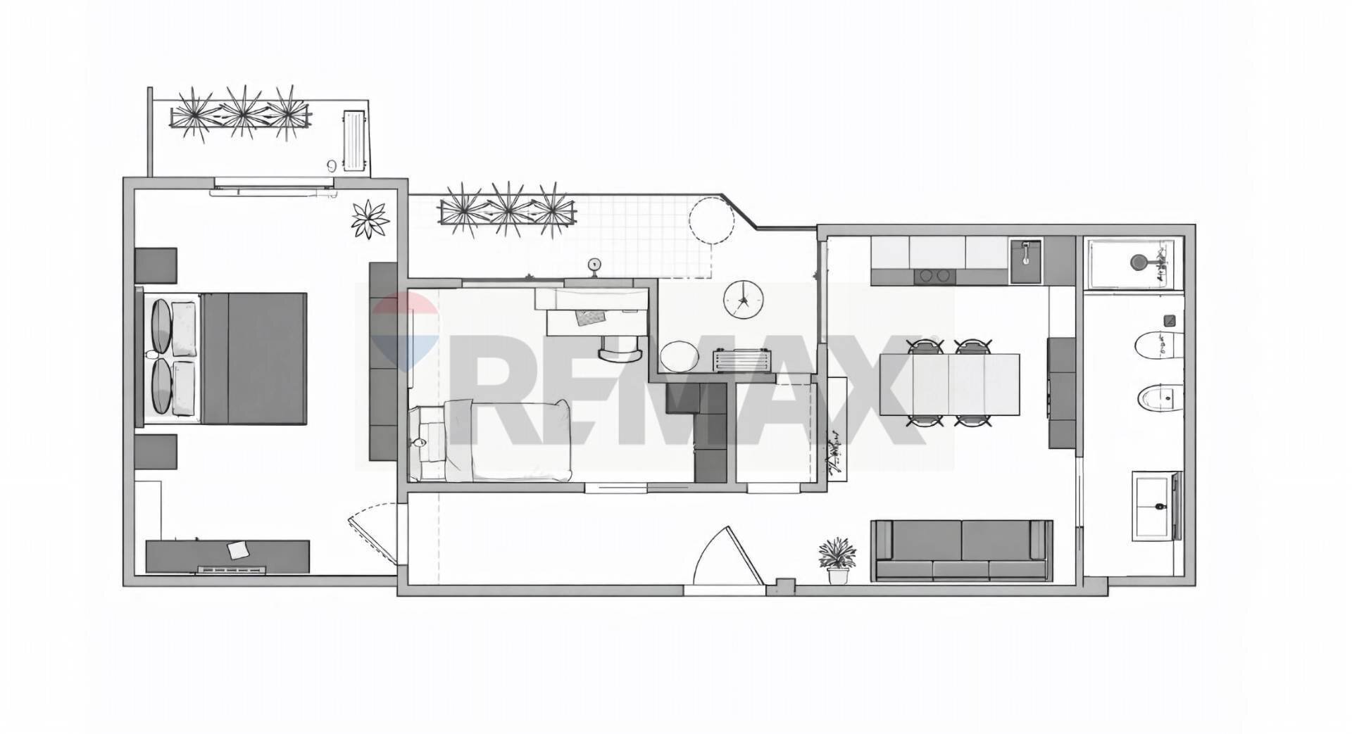 Pianta 2D - Trilocale Bari - planimetria 1