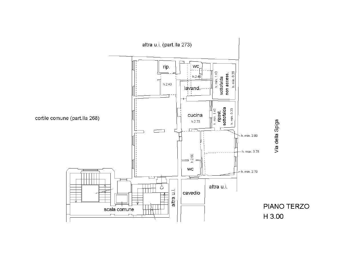 Quadrilocale via Sant'Andrea, Milano (zona Quadrilatero della Moda) - planimetria 1