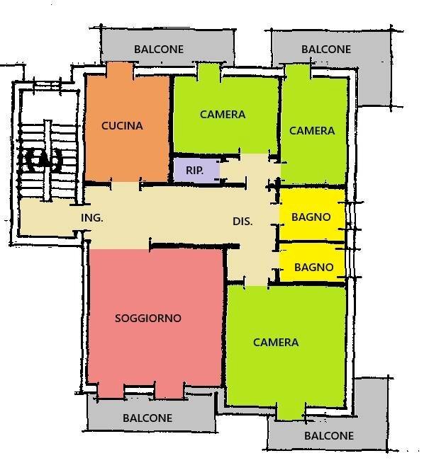 Foto 21 - Quadrilocale Via Alicata, Rottofreno - planimetria 1