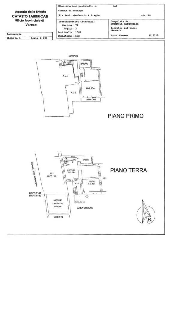 Casa indipendente via San Gaudenzio e Biagio, 10, Mornago - planimetria 1