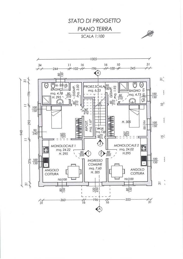 One-room apartment via Baiesi, 28, Anzola dell'Emilia - floor plans 1