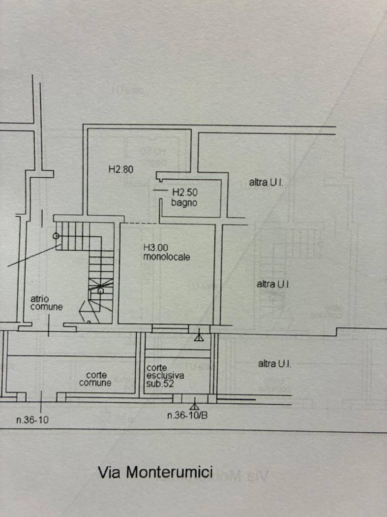 One-room apartment via Bruno Monterumici, 36, Bologna (neighborhood Saffi) - floor plans 1