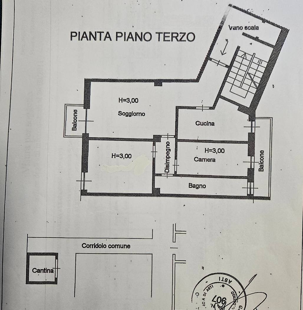 Quadrilocale via Emanuele Filiberto, Asti - planimetria 1