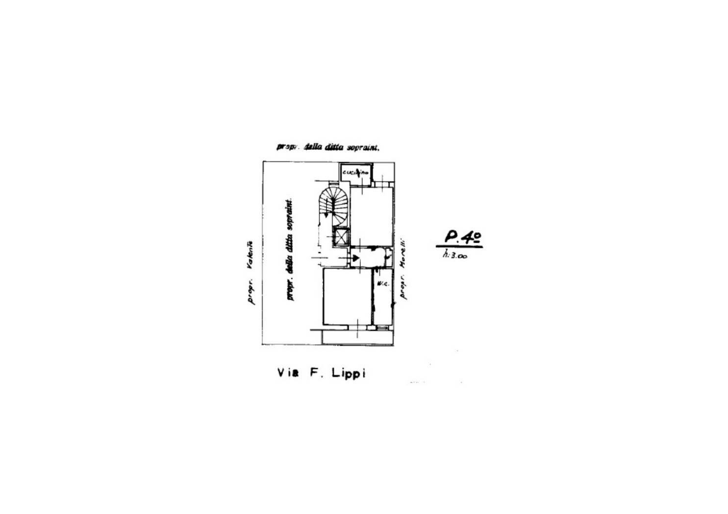 Bilocale via Filippino Lippi, 4, Milano (zona Città Studi) - planimetria 1