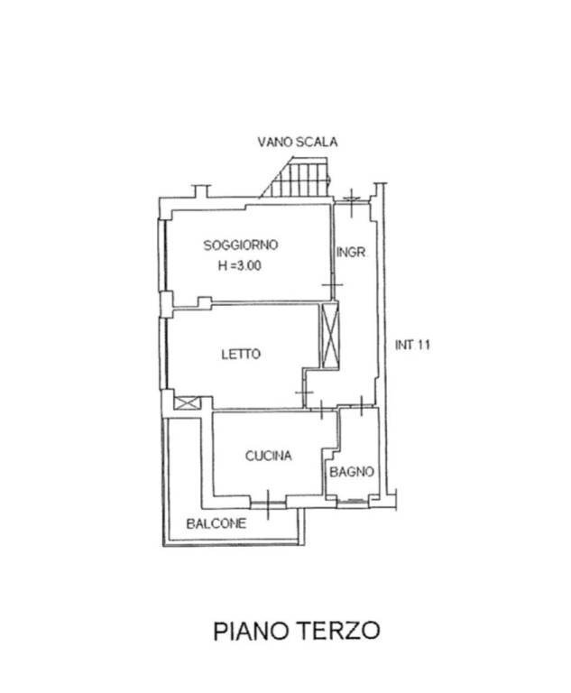 Planimetria - Bilocale via Achille Mauri, Roma - foto 3