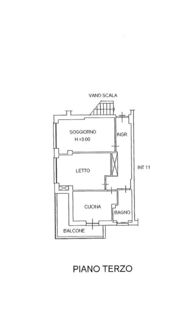 Bilocale via Achille Mauri, Roma - planimetria 1