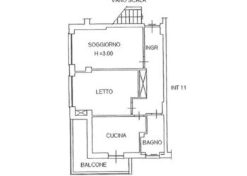 Planimetria - Bilocale via Achille Mauri, Roma - foto 3