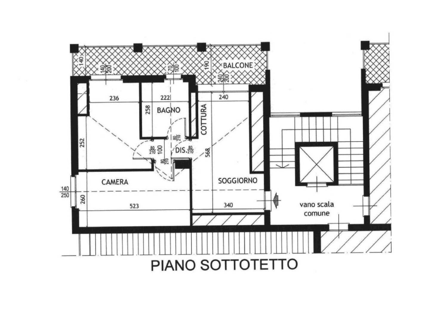 Attic via Olga Mandelli, 55, Vaprio d'Adda - floor plans 1