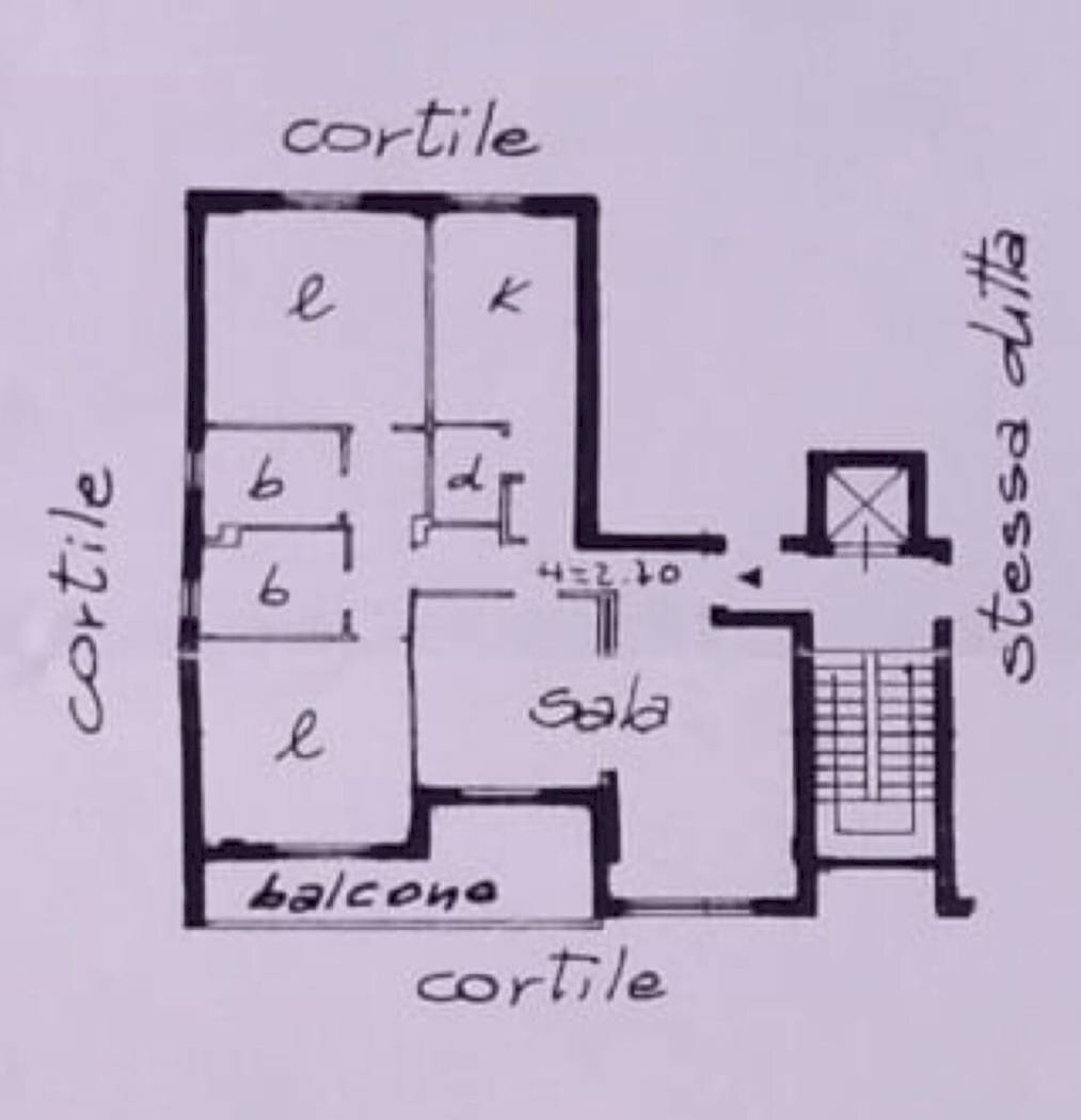 Four-room apartment via Budapest, 10, Sassari - floor plans 1