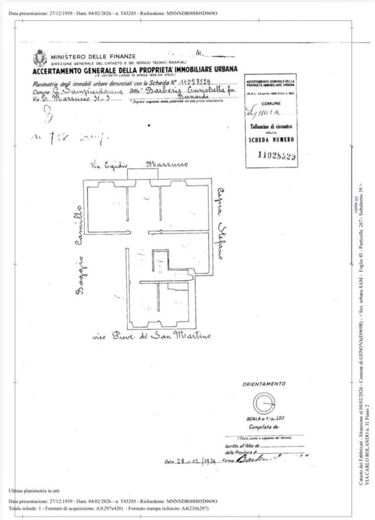 Appartamento via Carlo Rolando, 31, Genova (zona Sampierdarena) - planimetria 1