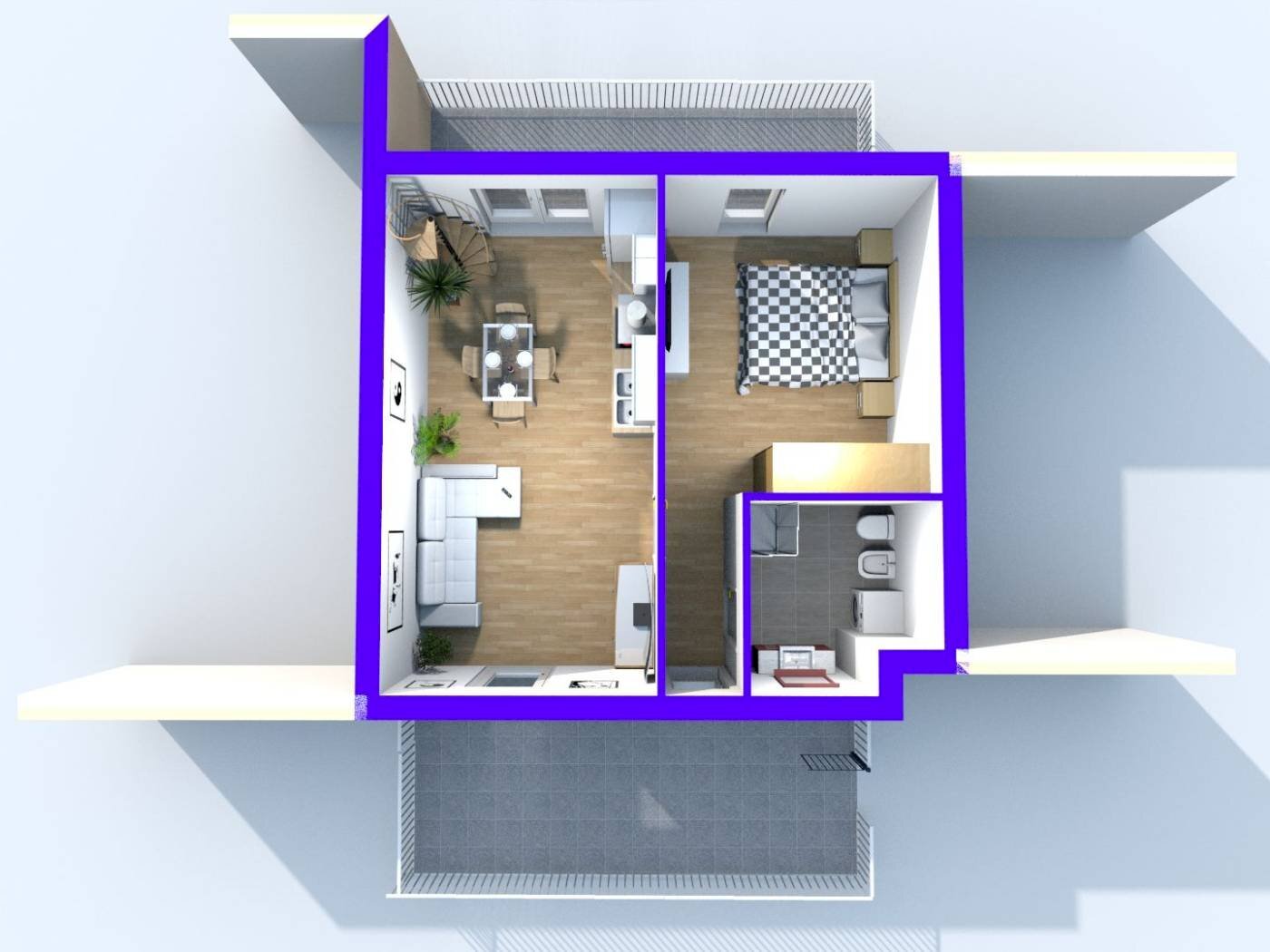 Three-room apartment viale Eugenio IV, 136, Vetralla - floor plans 1