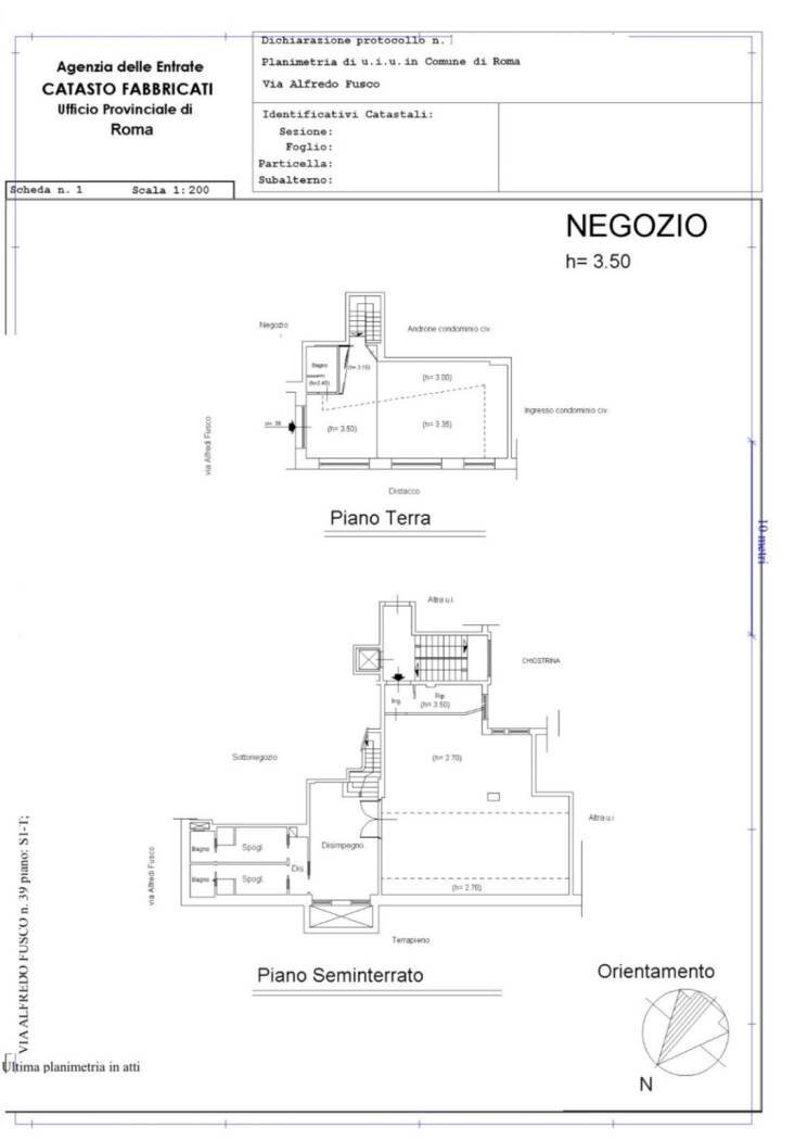 Negozio via Alfredo Fusco, 39, Roma - planimetria 1