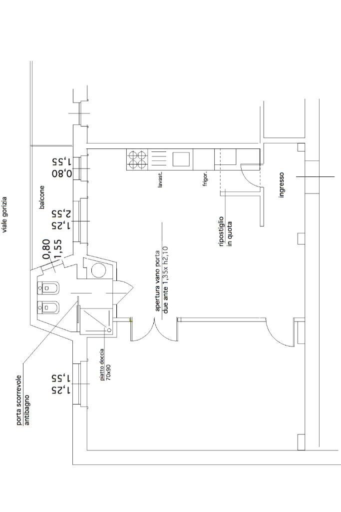 Bilocale Viale Gorizia, Milano (zona Porta Genova) - planimetria 1