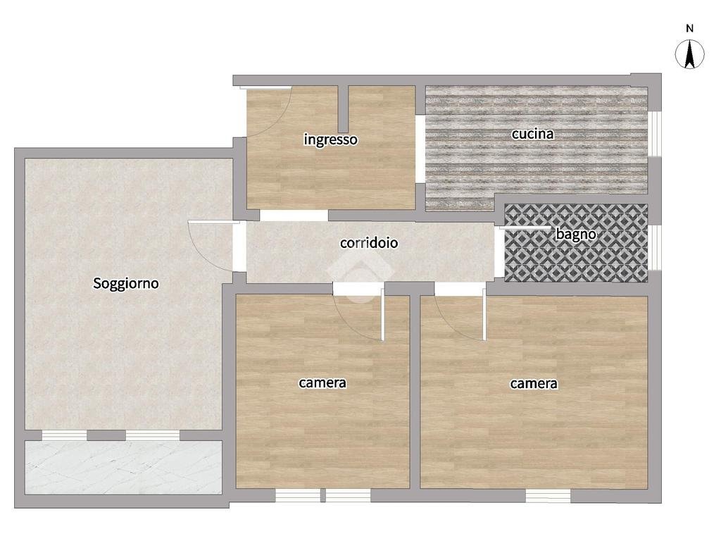 Three-room apartment Via Santa Marcellina, Milano (neighborhood Bicocca) - floor plans 1