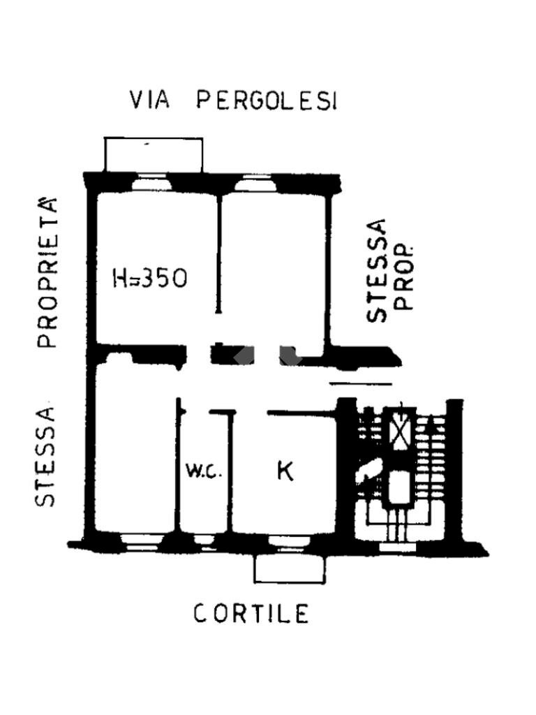 Trilocale Via Giovanni Battista Pergolesi, Milano - planimetria 1