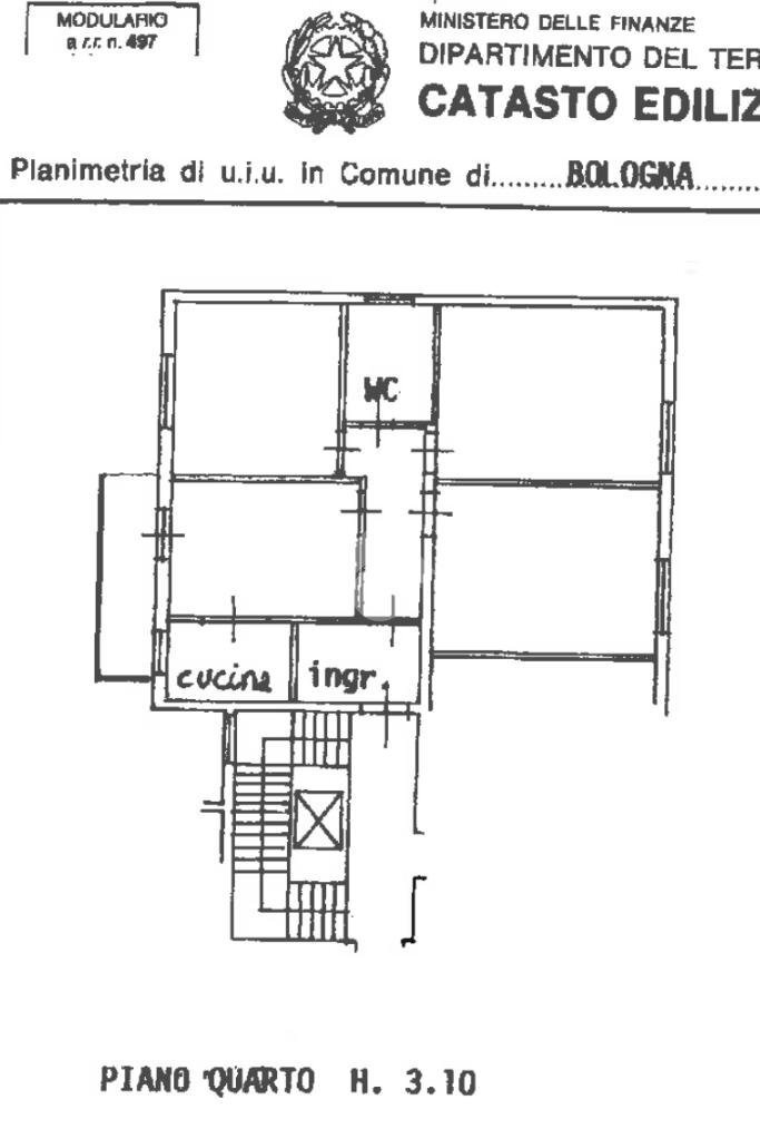 Quadrilocale Via Maria Gaetana Agnesi, Bologna - planimetria 1