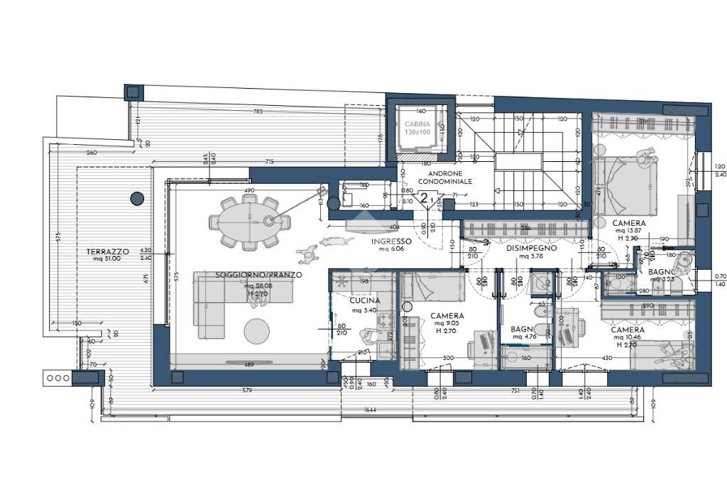 Four-room apartment Viale Barilla, Parma - floor plans 1