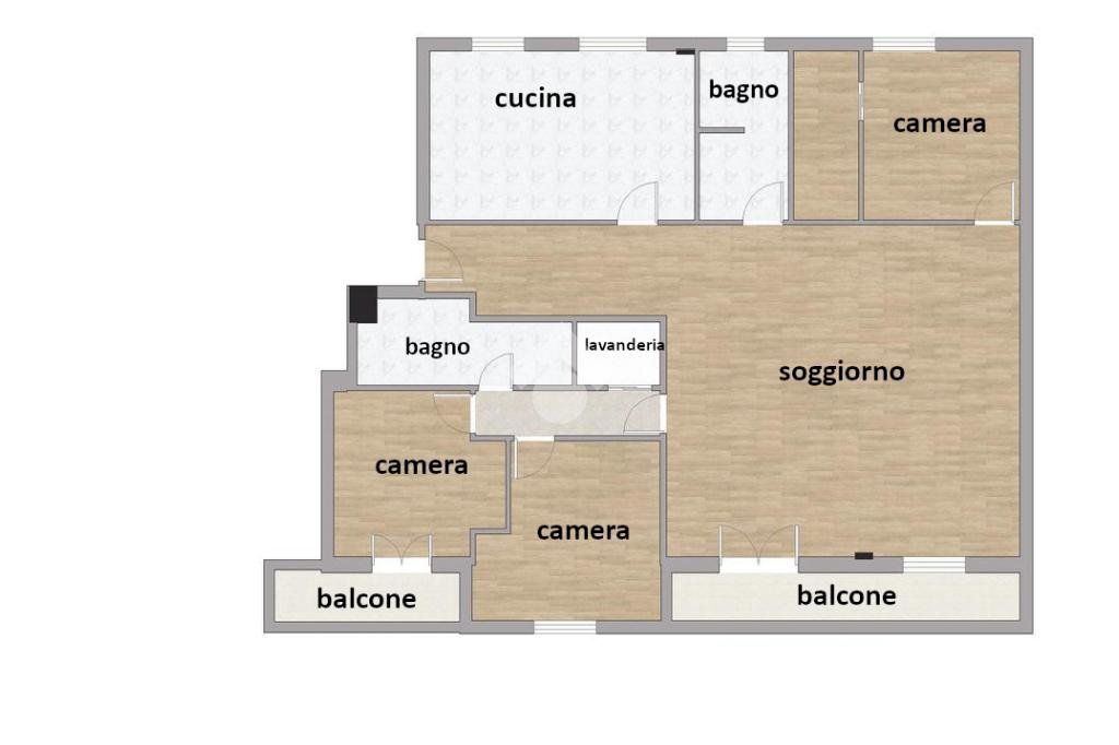 Quadrilocale Piazza XXV Aprile, Parma (zona Cittadella) - planimetria 1