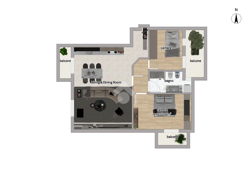 Trilocale Via L. Manara, Binasco - planimetria 1