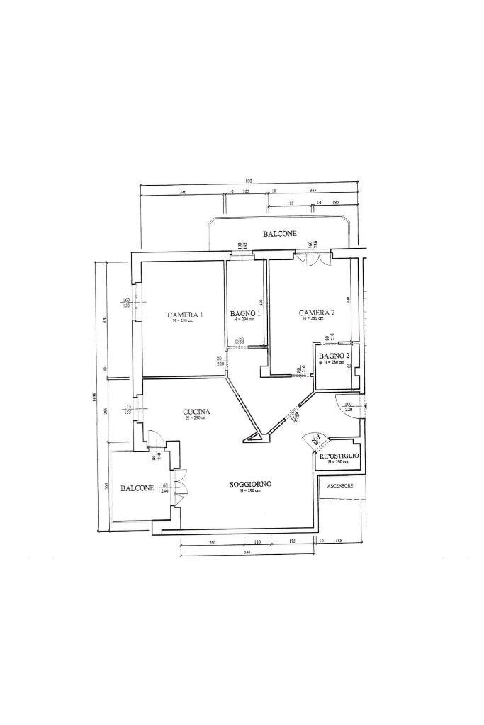 Quadrilocale Via E. Montanaro, Grugliasco - planimetria 1