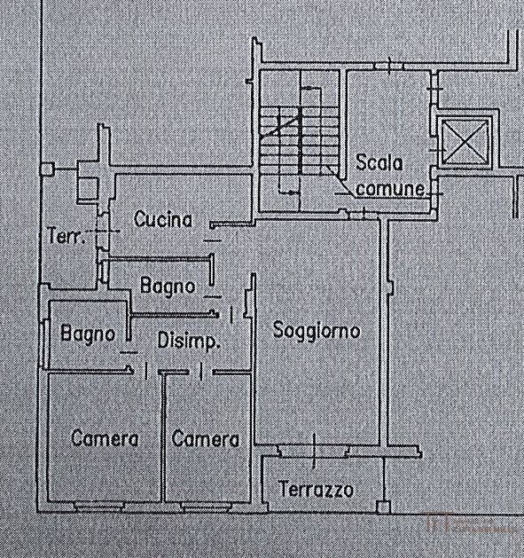 Foto 13 - Trilocale Via Borgo Palazzo, Bergamo - planimetria 1