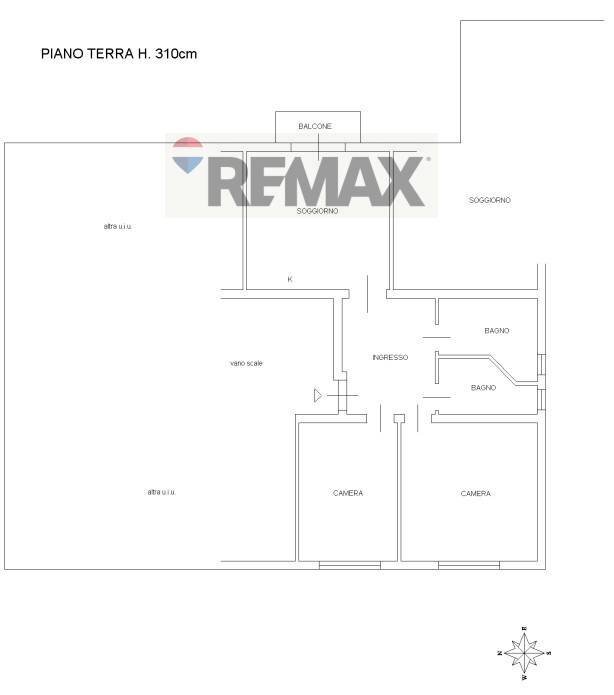 Pianta 2D - Trilocale Via Giuseppe Cesare Abba
 
16, Parma - planimetria 1