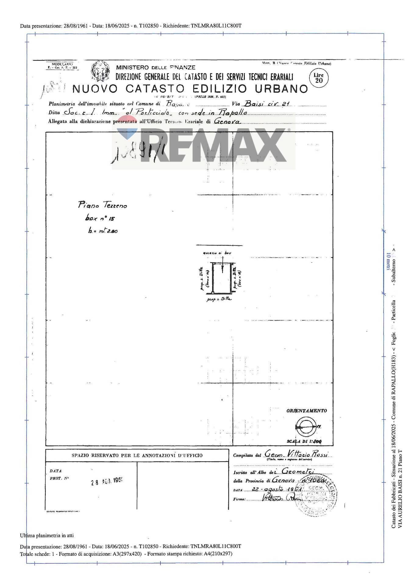 Pianta 2D - Box via Baisi
 
59, Rapallo - floor plans 1