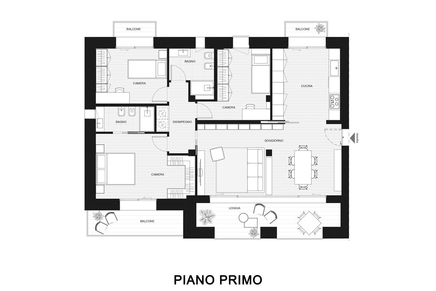 Foto 10 - Four-room apartment Viale Pagano, Pesaro - floor plans 1