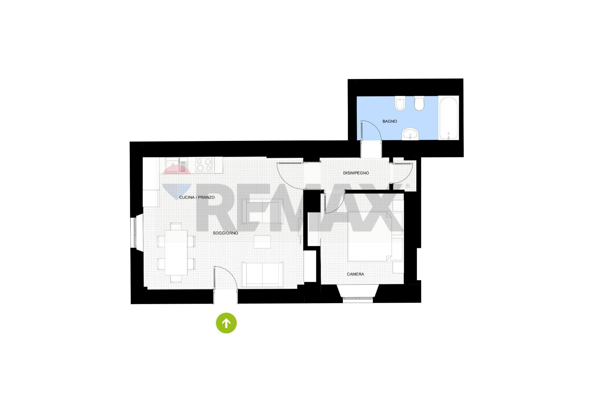 Pianta 2D - Bilocale Via F. Juvarra
 
1, Torino - planimetria 1