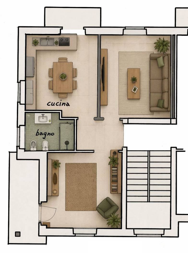 Trilocale via Mario Mortara, 4, Saluzzo - planimetria 1