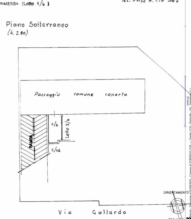 Planimetria - Box via Gottardo, 223, Torino (zona Regio Parco) - foto 3