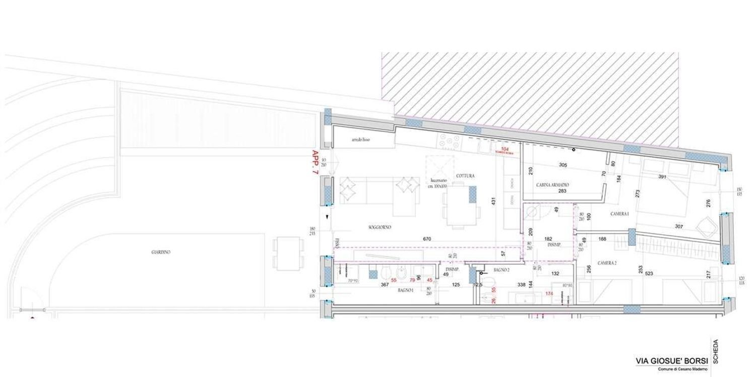 planimetria - Three-room apartment Andrea Strada
 
6, Cesano Maderno - floor plans 1