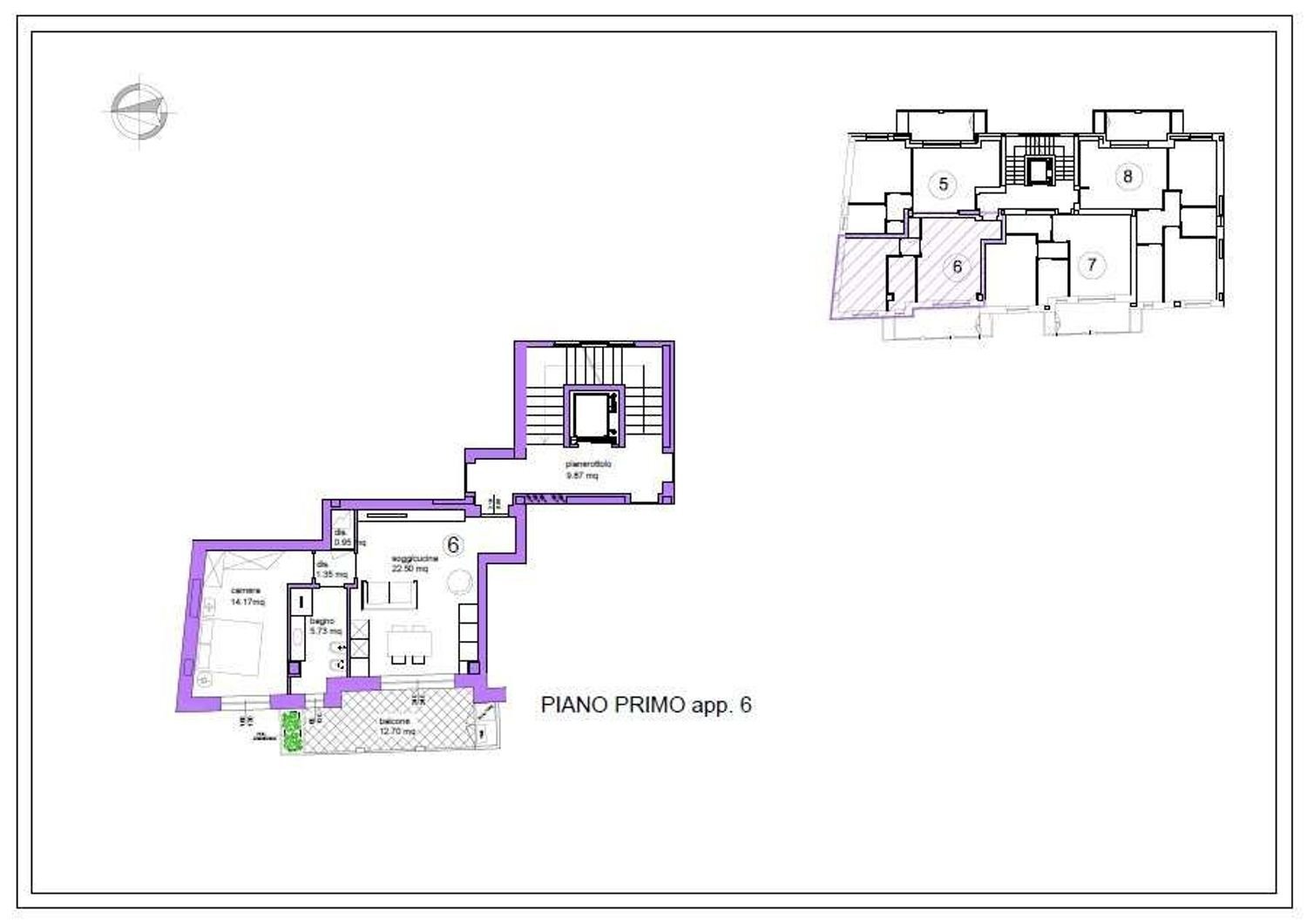 planimetria - Two-room apartment Dante Alighieri
 
18, Cesano Maderno - floor plans 1