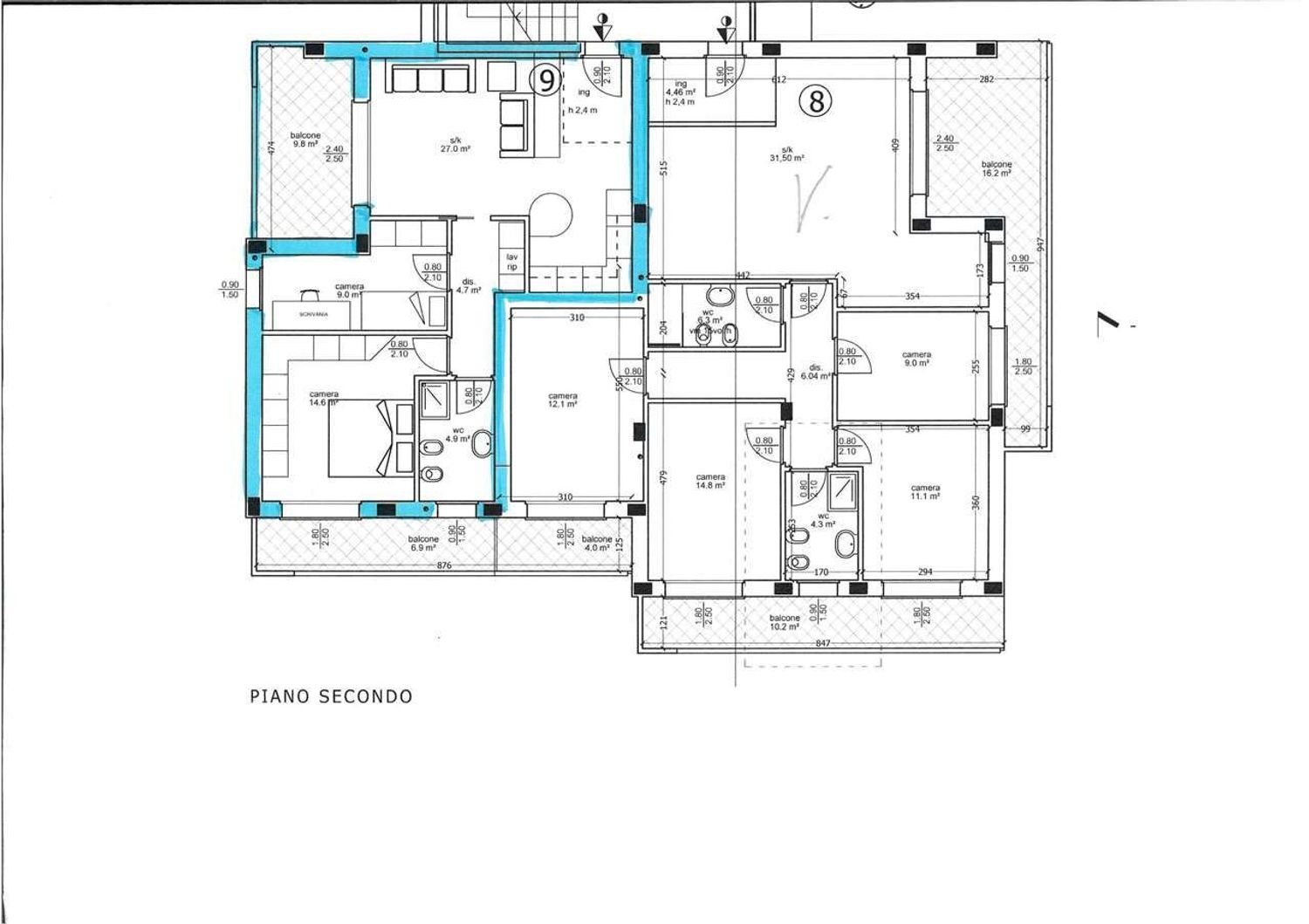 planimetria - Three-room apartment Giovanni Verga
 
18, Cesano Maderno - floor plans 1