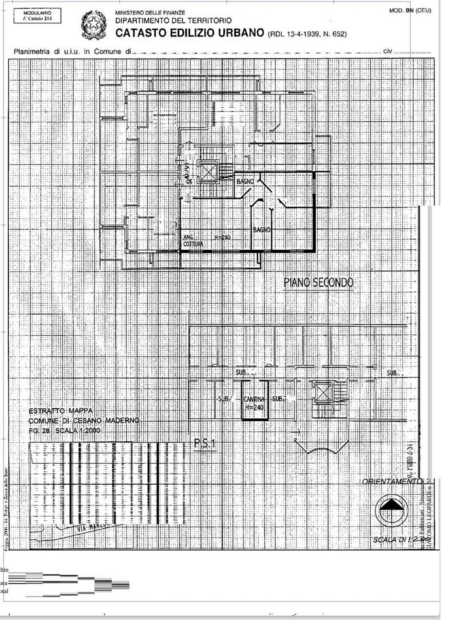 planimetria - Three-room apartment Giacomo Leopardi
 
4, Cesano Maderno - floor plans 1