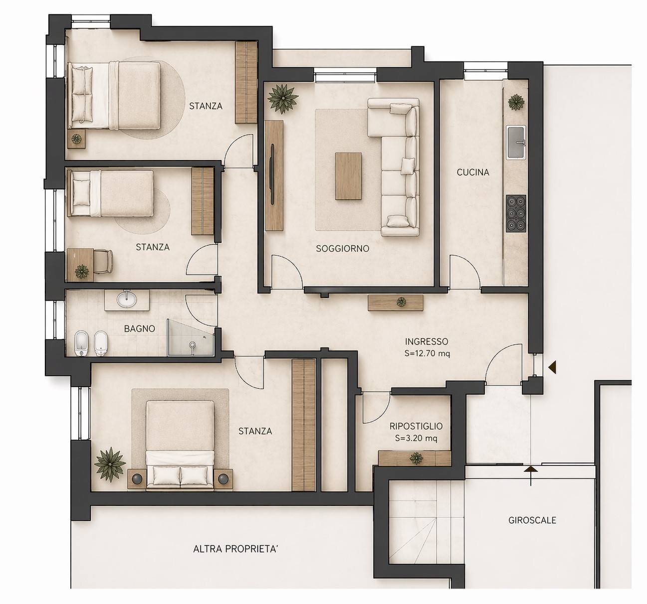 Foto 2 - Appartamento Viale Rovereto, Trento - planimetria 1