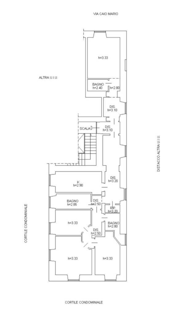 Quadrilocale via Caio Mario, 14A, Roma - planimetria 1