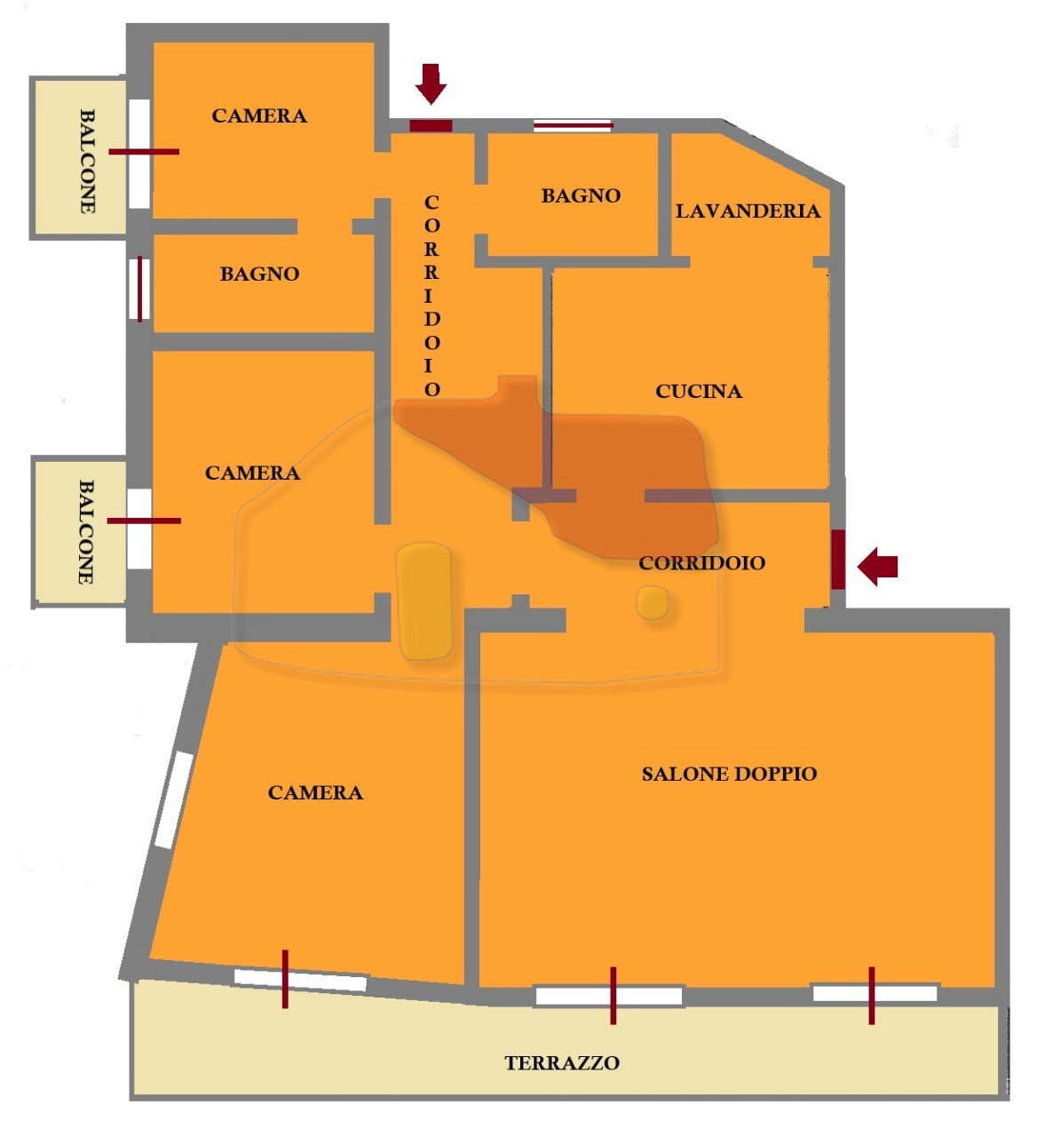 planimetria - Four-room apartment Corso Marconi 1, Ospedaletti - floor plans 1