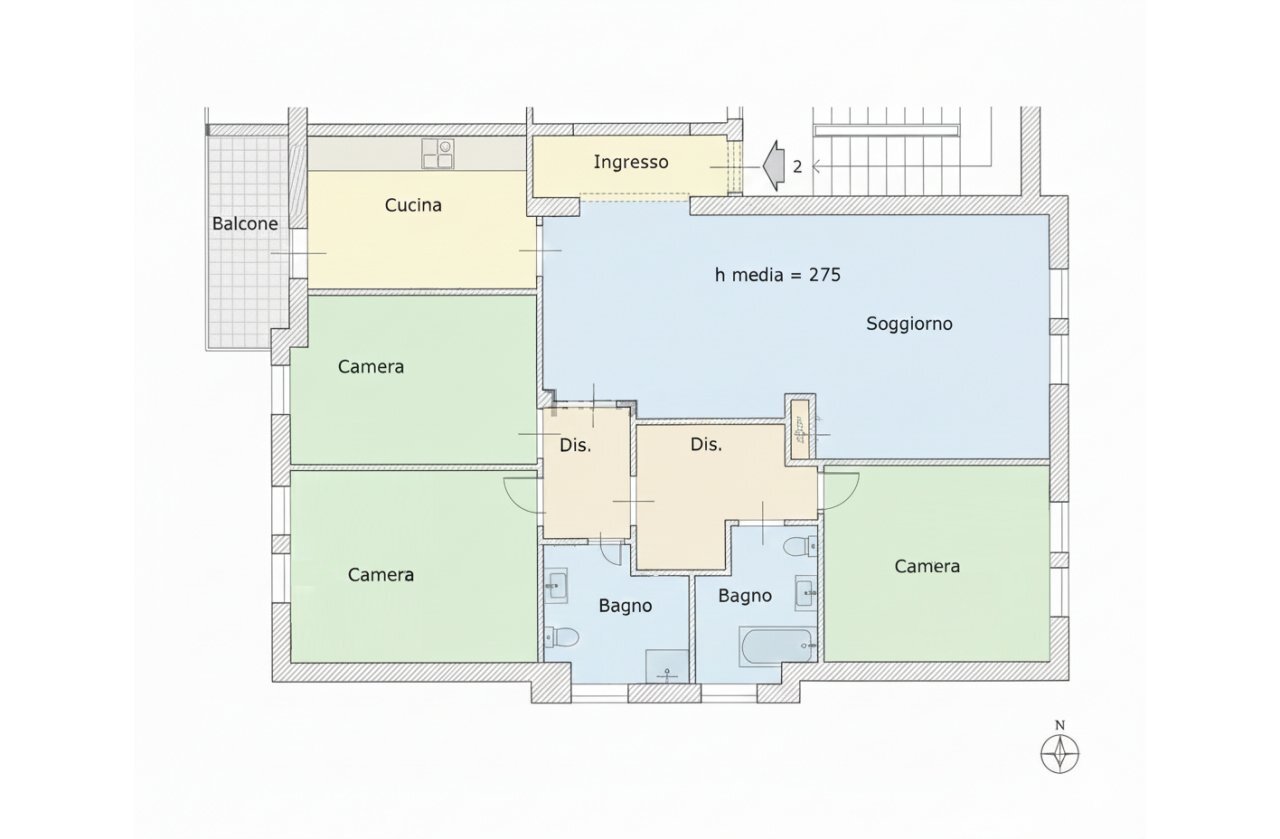 PLANIMETRIA OPZIONE DIVISA .png - Appartamento Via Ronchi San Francesco da Paola 25, Brescia - planimetria 1