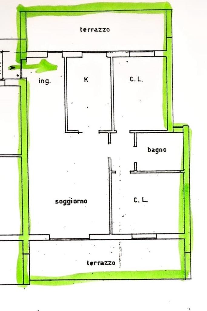 Trilocale Viale Fenice, Rimini - planimetria 1