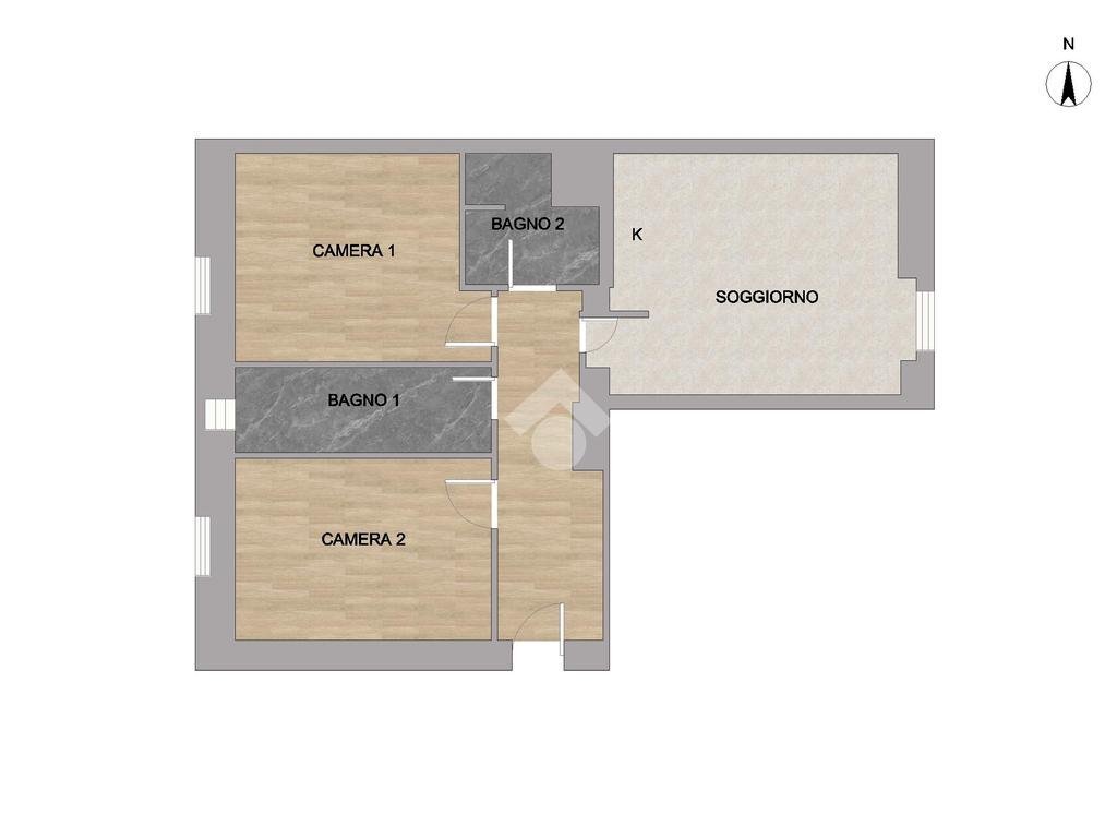 Three-room apartment Via Palladio, Milano (neighborhood Ticinese) - floor plans 1