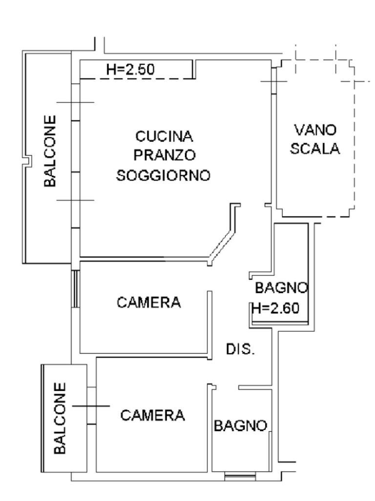 Trilocale Via nagli, Rimini - planimetria 1