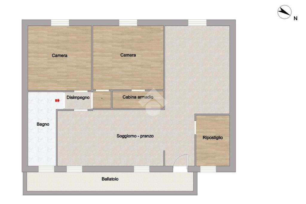 Trilocale Via Alessandro Silva, Milano (zona Baggio) - planimetria 1
