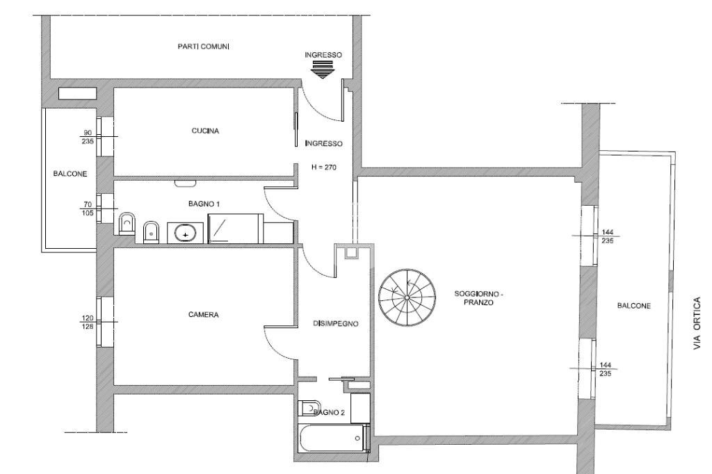 Trilocale Via Ortica, Milano (zona Ortica) - planimetria 1