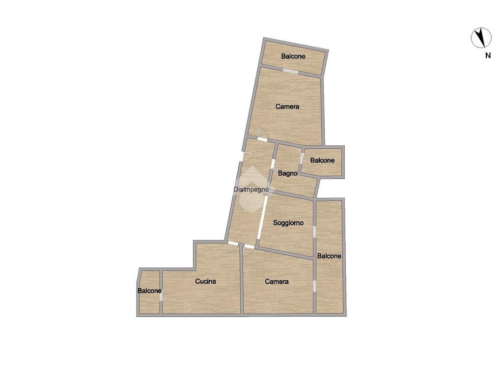 Quadrilocale Via Leopoldo Lanfranco, Torino (zona Santa Rita) - planimetria 1