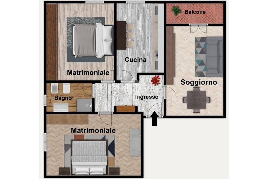 Quadrilocale Via del Campo, Genova (zona Centro Storico) - planimetria 1