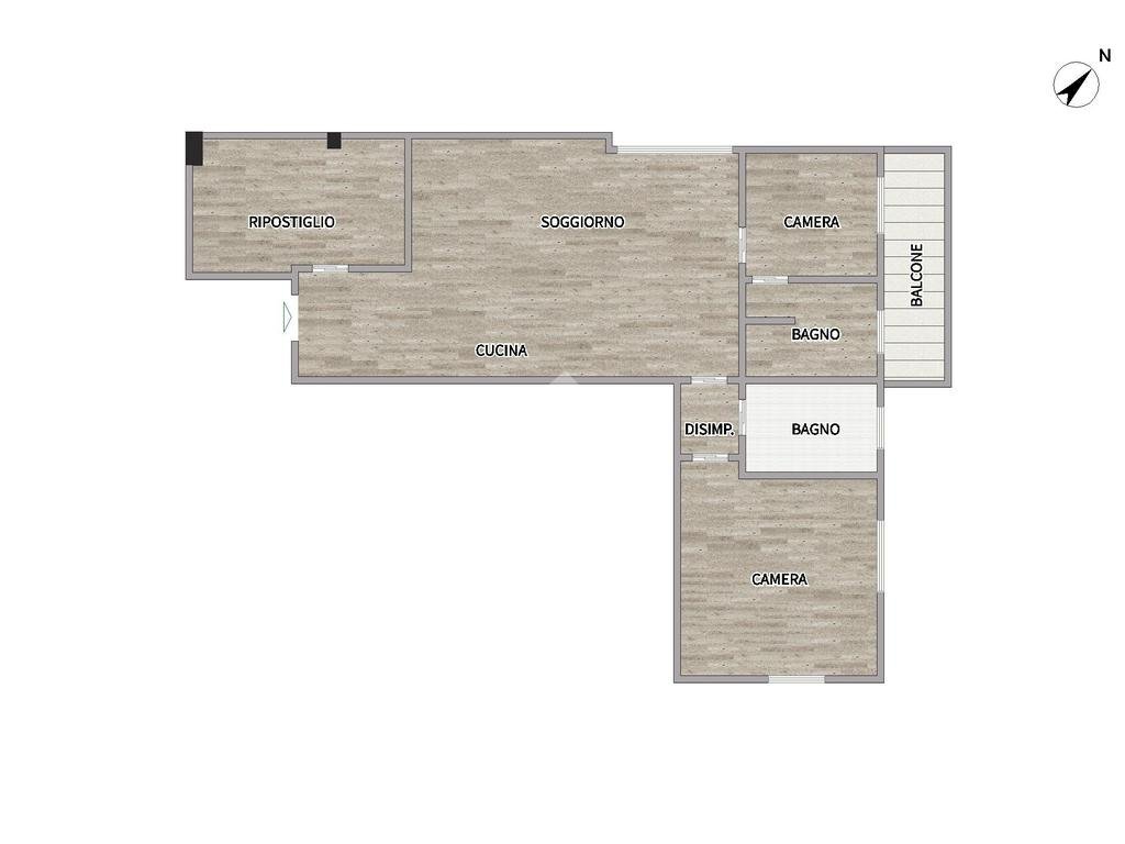 Three-room apartment Via Andrea Ponti, Cornaredo - floor plans 1