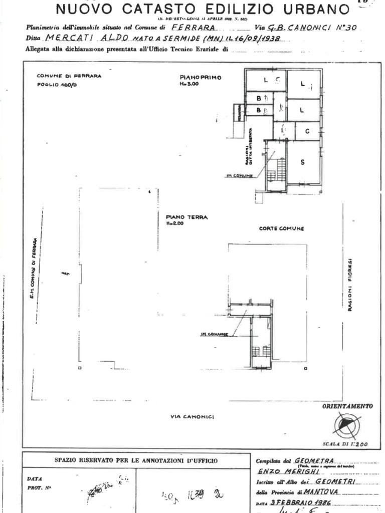 Four-room apartment Via gian battista canonici, Ferrara - floor plans 1