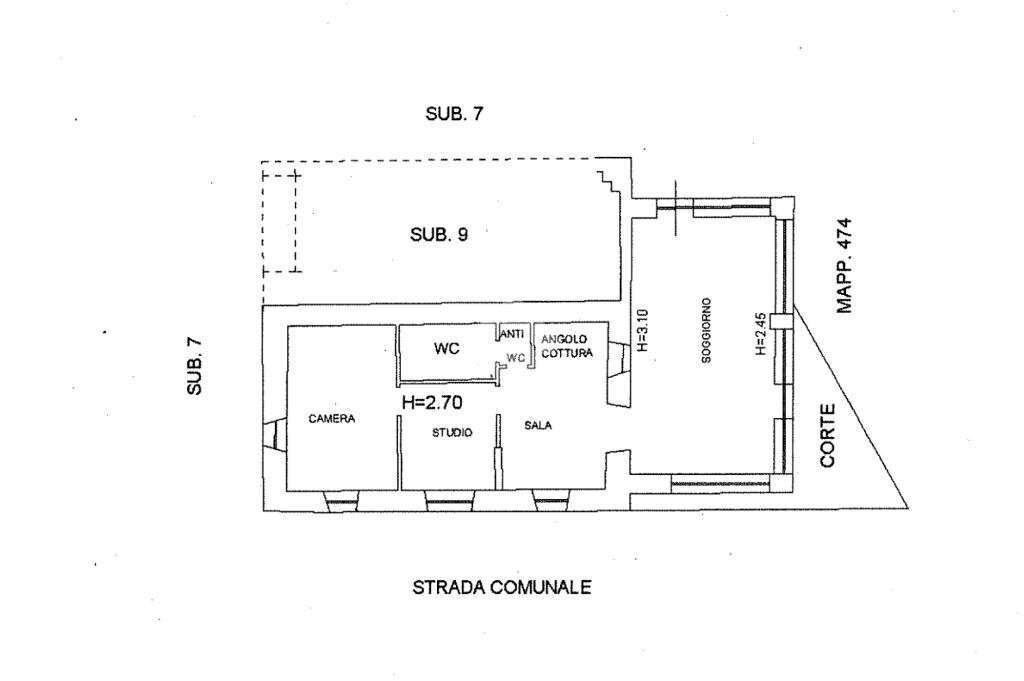 Casa indipendente Frazione Vigana, Dernice - planimetria 1