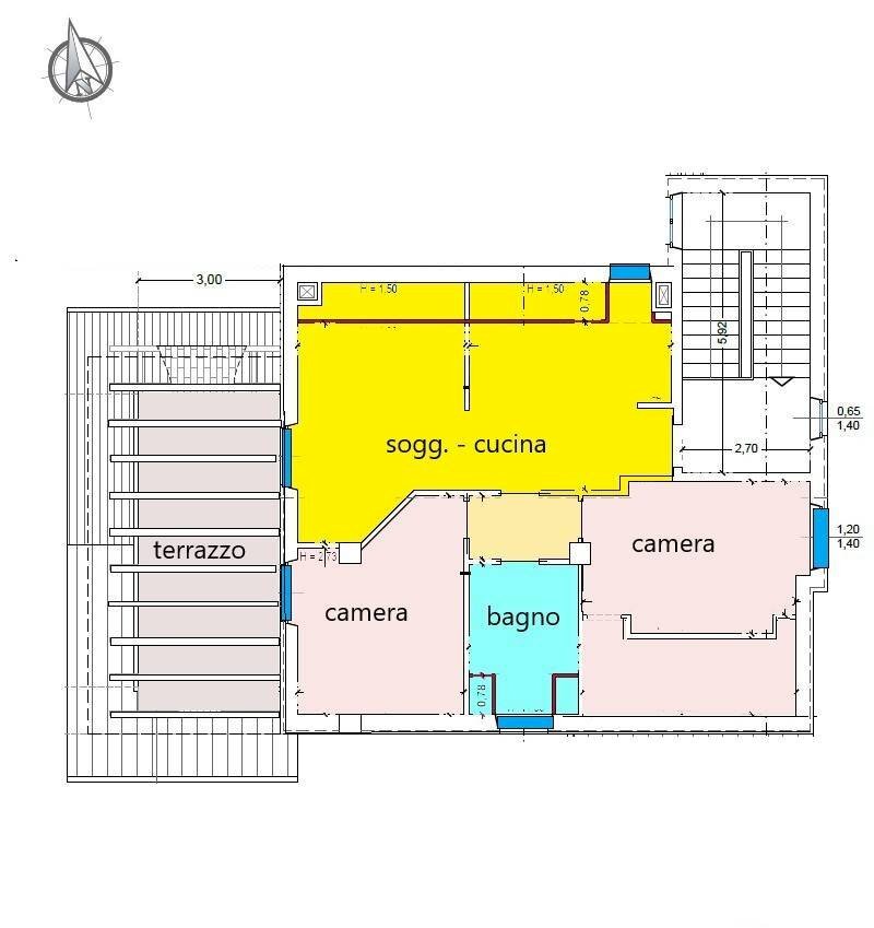 Foto 27 - Trilocale VIA DELL'AGRICOLTURA, Fermo - planimetria 1